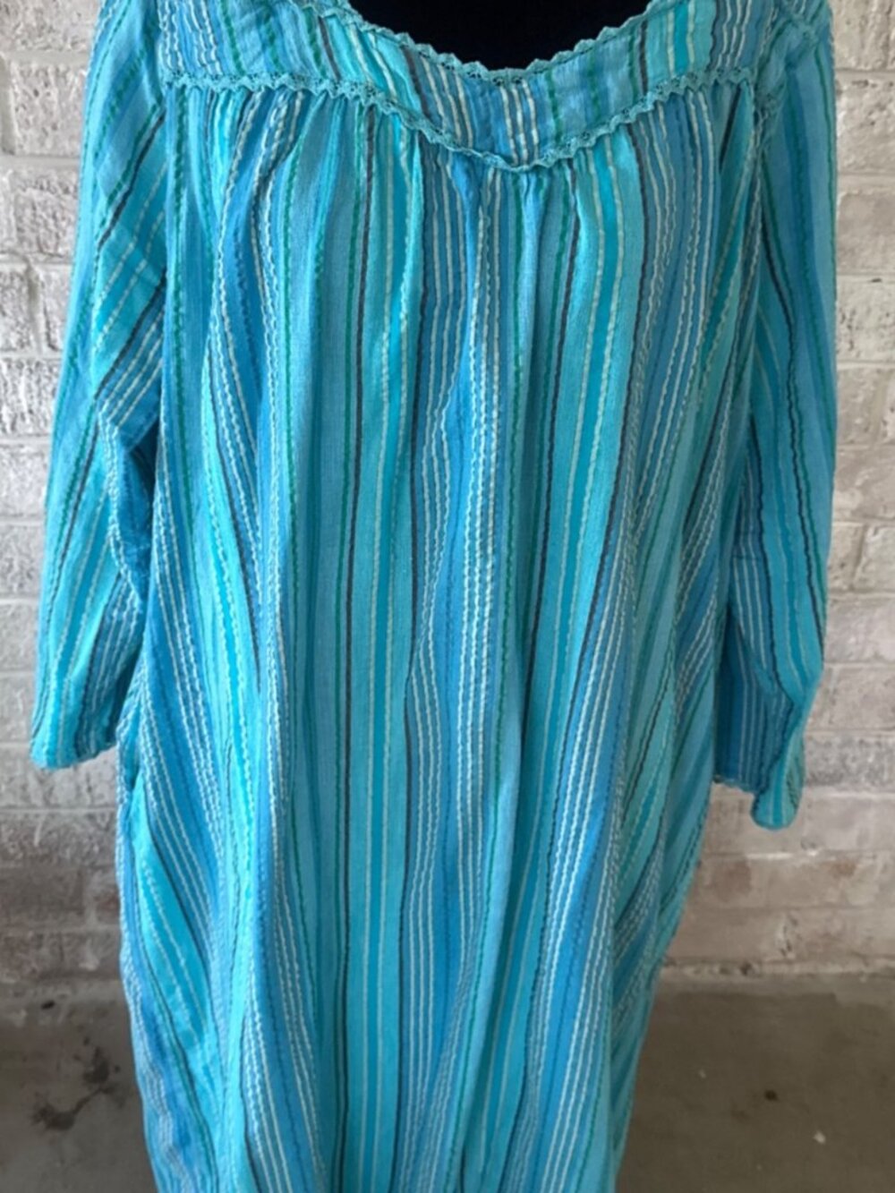 Vermont Country Store 100% Cotton Nightgown pockets cottage core Large